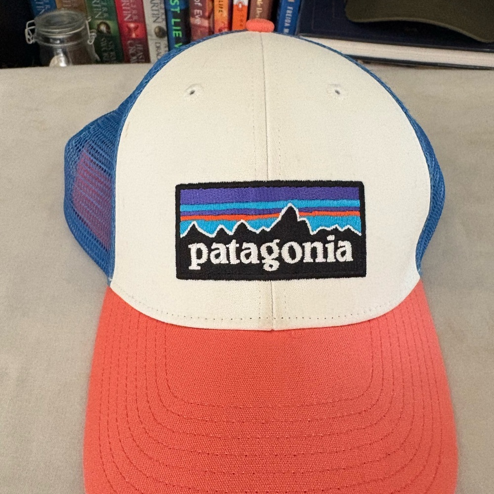 Patagonia Coral and Blue Mesh Cap SnapBack